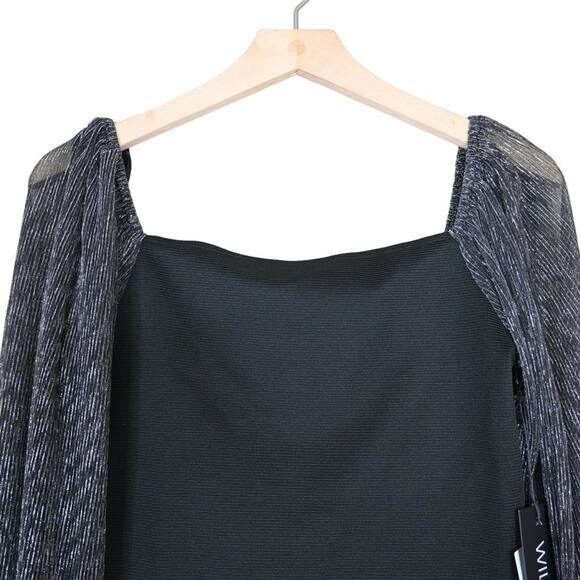 Wildfox Womens M Benicia Long Sleeve Top in Black NEW - Picture 5 of 13